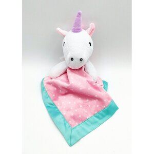 Carter’s Child of Mine Unicorn Lovey Rattle Security Blanket Pink White